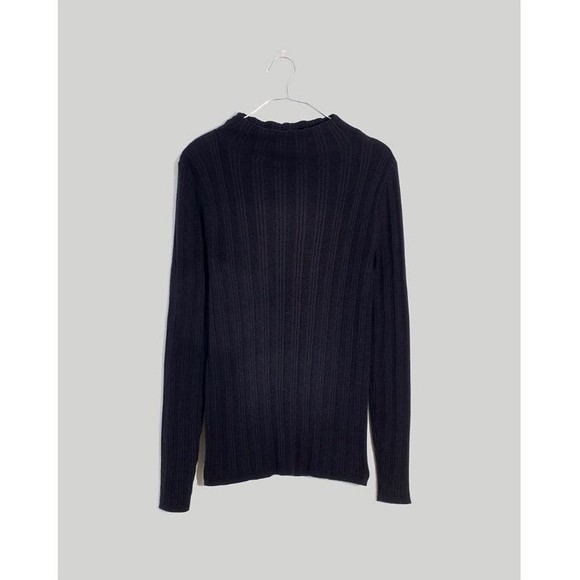 Madewell Leaton Mockneck Pullover Sweater in Black Size Small - Picture 4 of 8